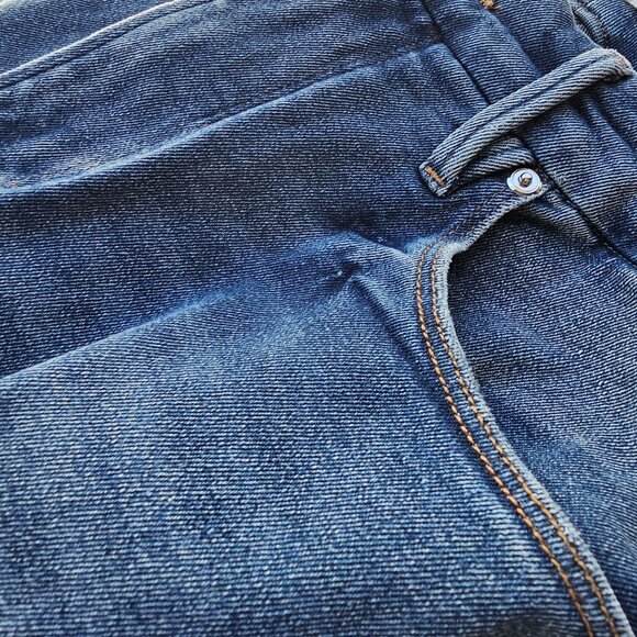 Good American Crop Raw Edge Skinny Jeans Distressed Blue Denim Womens 12/31 - Picture 8 of 16